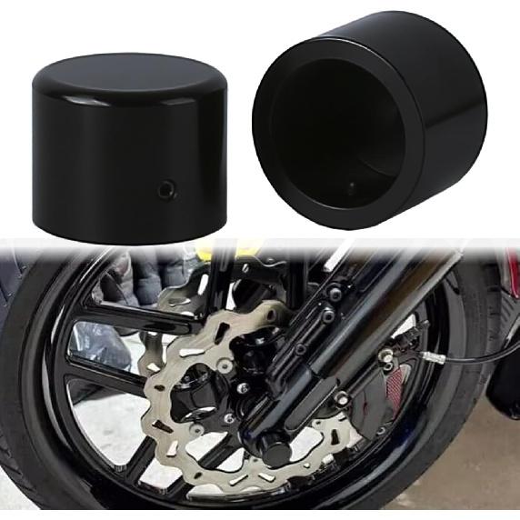 Black Motorcycle Front Axle Nut Cover Caps Kit Compatible with Harley V-Rod VRod V Rod Night Rod Special VRSCDX 2012-2017 Muscle VRSCF 2009-2017