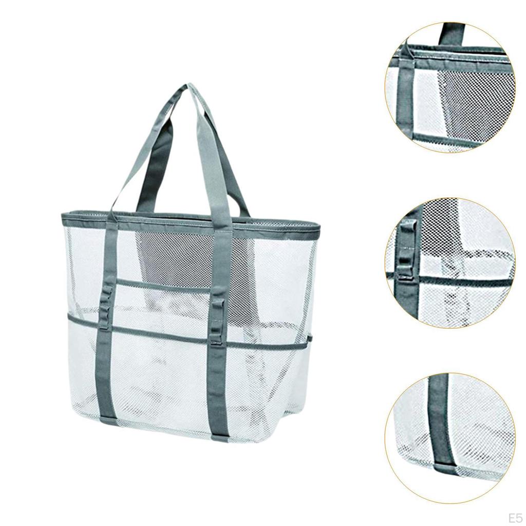 Beach Tote Foldable Mesh Bag for Women Men Vacation Essentials Travel