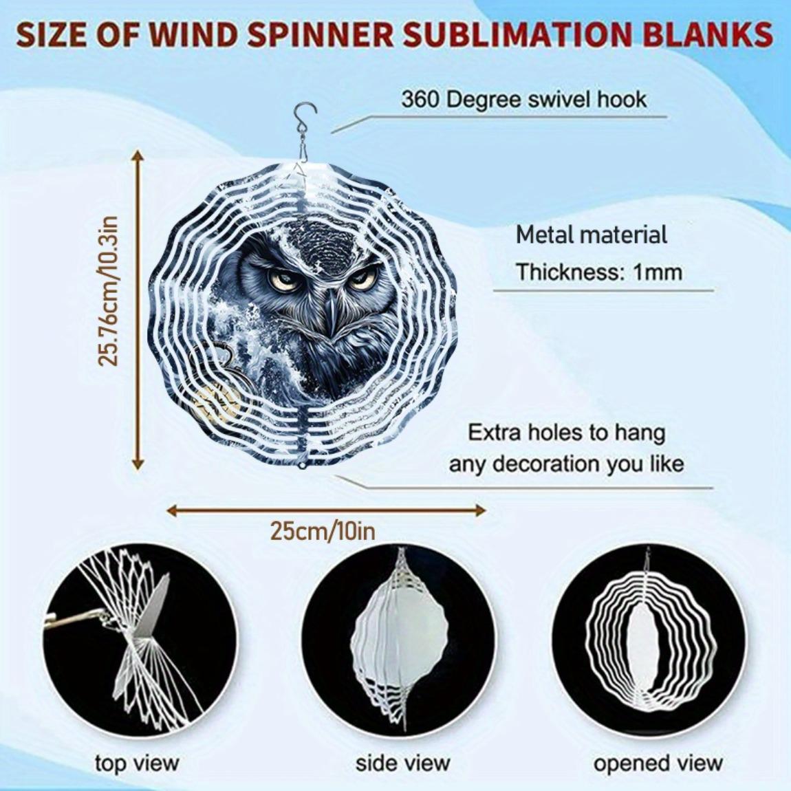 

3D Metal Mandala Wind Spinner Sailor Owl Design Outdoor Garden Patio Decor Hanging Wind Chime No Power Needed Easy to Install