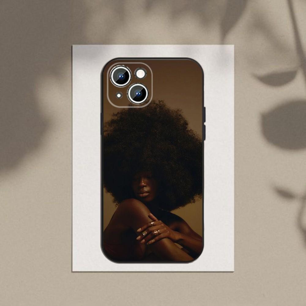 Afro Girls Art  Phone Case Phone Case For Apple iPhone 15,14,13,12,11,XS,XR,X,8,7,Pro,Max,Plus,mini Silicone Black Cover