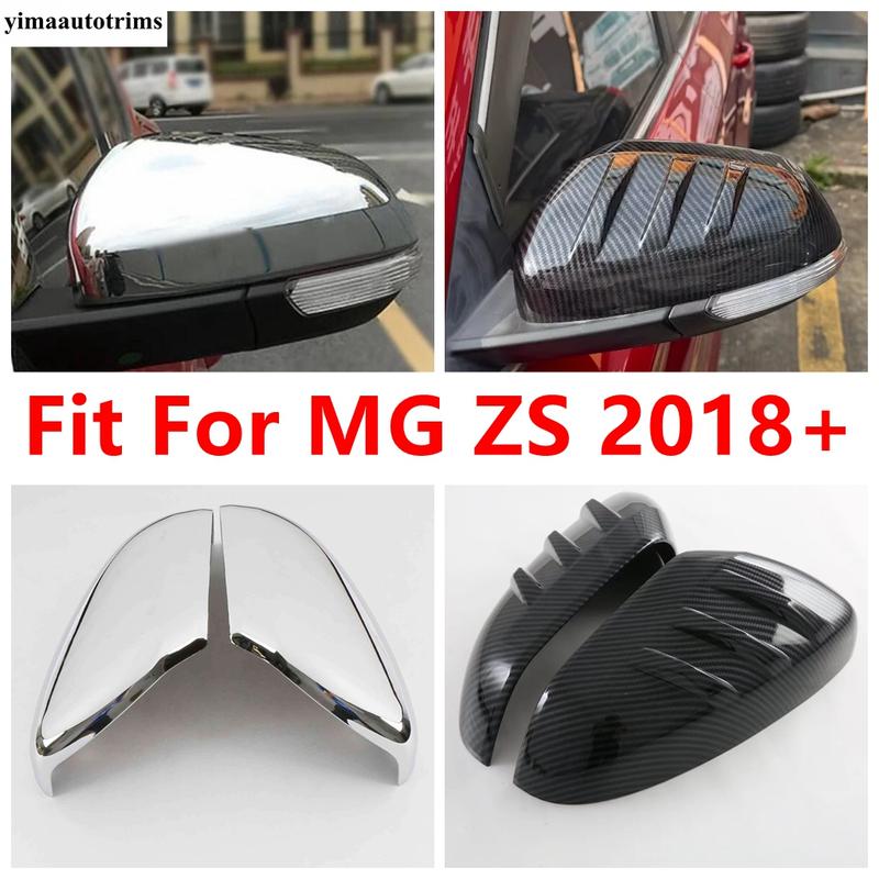 Car Side Rearview Mirror Cap Shell Protective Decoration Cover Trim For MG ZS 2018 - ABS Chrome / Carbon Fiber Accessories