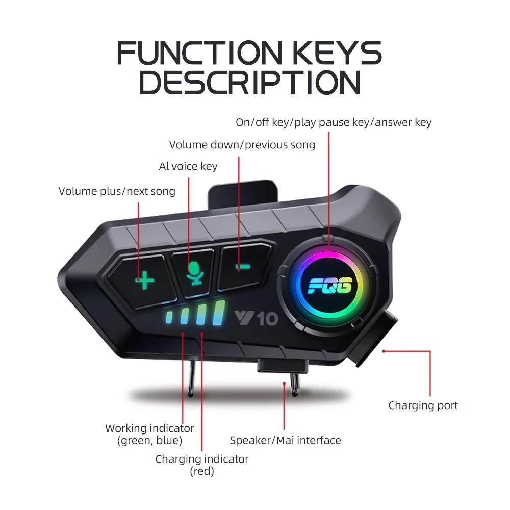 Bluetooth 5.3 Helmet Headset Wireless Hands-free Call Phone Kit Motorcycle Waterproof Earphone Music Player Speaker for Moto