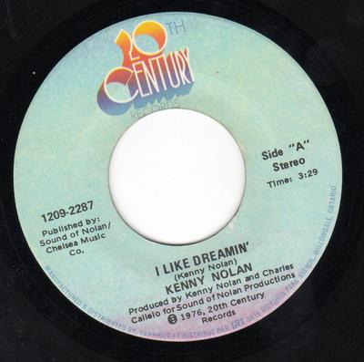 7inch Record KENNY NOLAN - I Like Dreamin' / Time Ain't Time E 12092287 20th Century Re 1976 Canada Pop Used