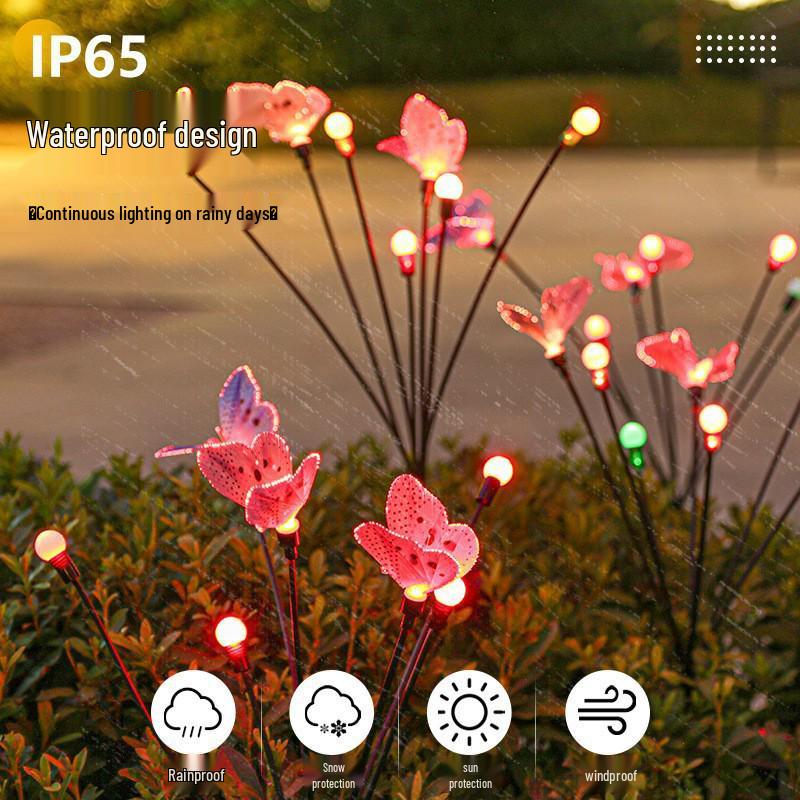 Solar Firefly Butterfly LED Lights – Waterproof Outdoor Decorative Lawn Lights.