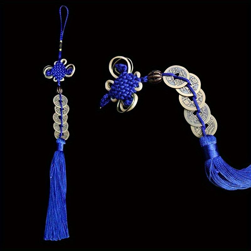 1pc Ancient 5 Copper Coins Red Chinese Knot Feng Shui Wealth Success Lucky Charm Home Car Decoration