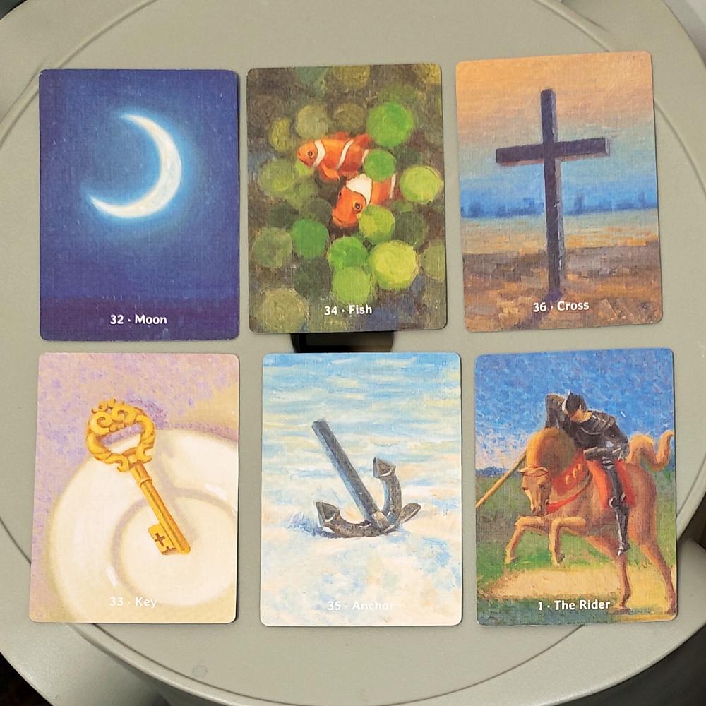 Time Lenormand Oracle Deck 38 Oil Painting Style Cards with Extra Man/Woman Cards Printed on Double-embossed Cardstock 9x6cm