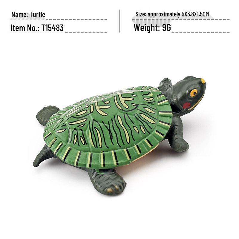 Cross-Border Amphibian Reptile Figurine - Alligator Snapping Turtle, Red-Eared Slider, Musk Turtle, Chinese Softshell Figurine Toy