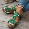 Sandalias con tacón de bloque para mujer, elegantes tacones sin cordones para salir y uso informal en verano