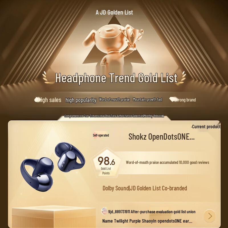 SHOKZ OpenDots ONE Clip-On Wireless Sports Earbuds