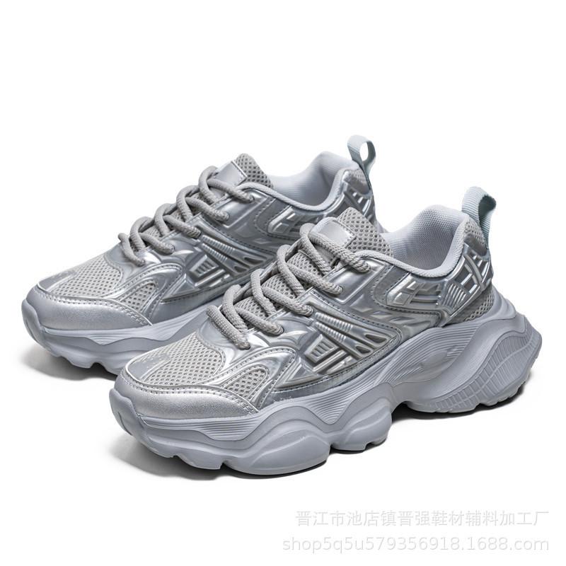 Men's shoes autumn Hong Kong style casual sports shoes youth outdoor running shock absorption thick sole heightening student dad tide shoes