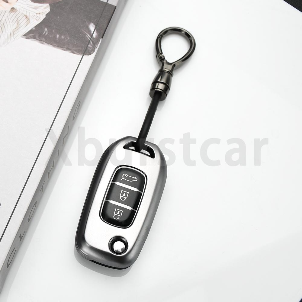 For Renault Gt Line Sandero Stepway Logan Clio5 Arkana Kadjar Captur Megane 2/3 Buttons Gun Grey Tpu Car Key Case Fob Cover