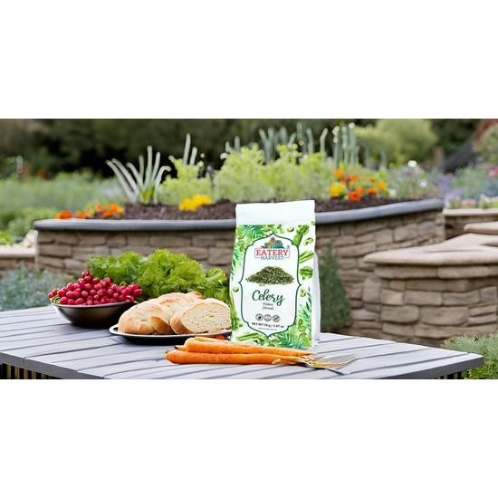 Saipro's EATERY HARVEST Celery Flakes 100 gm(50 g*2 packs), Dried Celery Leaves For, dips for crunch, in soups smoothies for a mild flavor Spices
