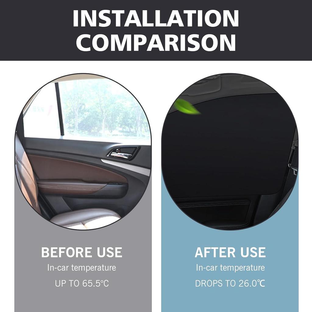 Downhill 4 PCS Car Side Window Sun Shades, Sun Protection Breathable Privacy Protection Car Window Sun Shades, Heat Ulation Magnetic Suction