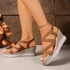 Fashion Women's Wedge Heeled Sandals Summer Casual Open Toe Platform Shoes Woman Thick Bottom Comfortable Beach Sandalias De Mujer 2025