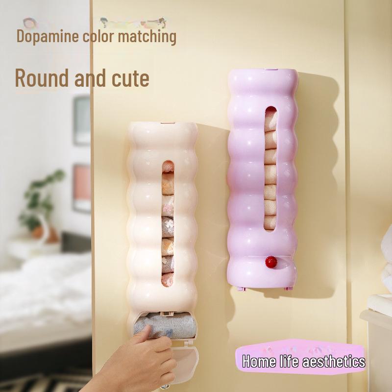 

Настенный регулируемый ящик для хранения нижнего белья и носков, большой вместимости, выдвижная конструкция без проколов фиолетовый