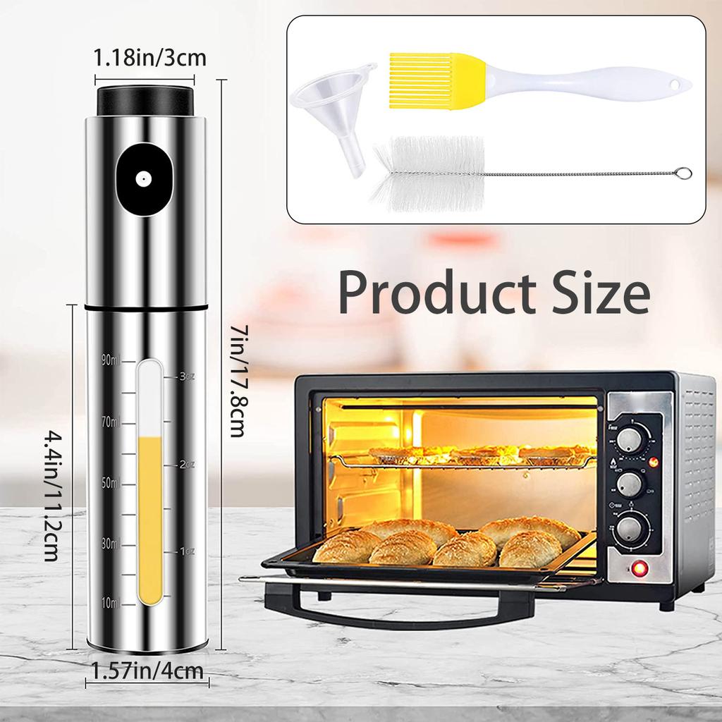 100ml Stainless Steel Oil Sprayer Bottle Leak-proof Pump Spray Pot for Grill BBQ Cookware Tool and Kitchen Gadget