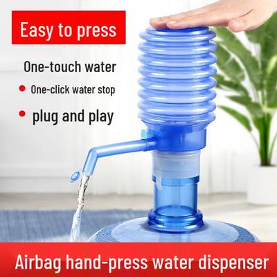 Manual Hand-Press Water Dispenser with Cover and Automatic Pump