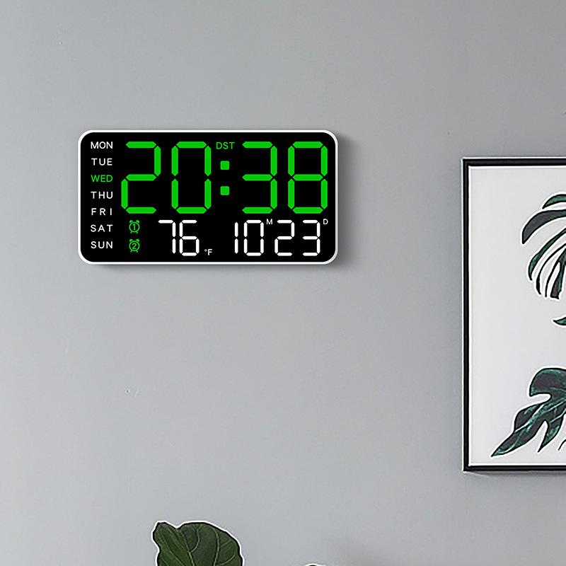 Borderless Electronic Clock Multi-function Dual-purpose Clock Simple Digital Clock Display Living Room Wall Clock 6659