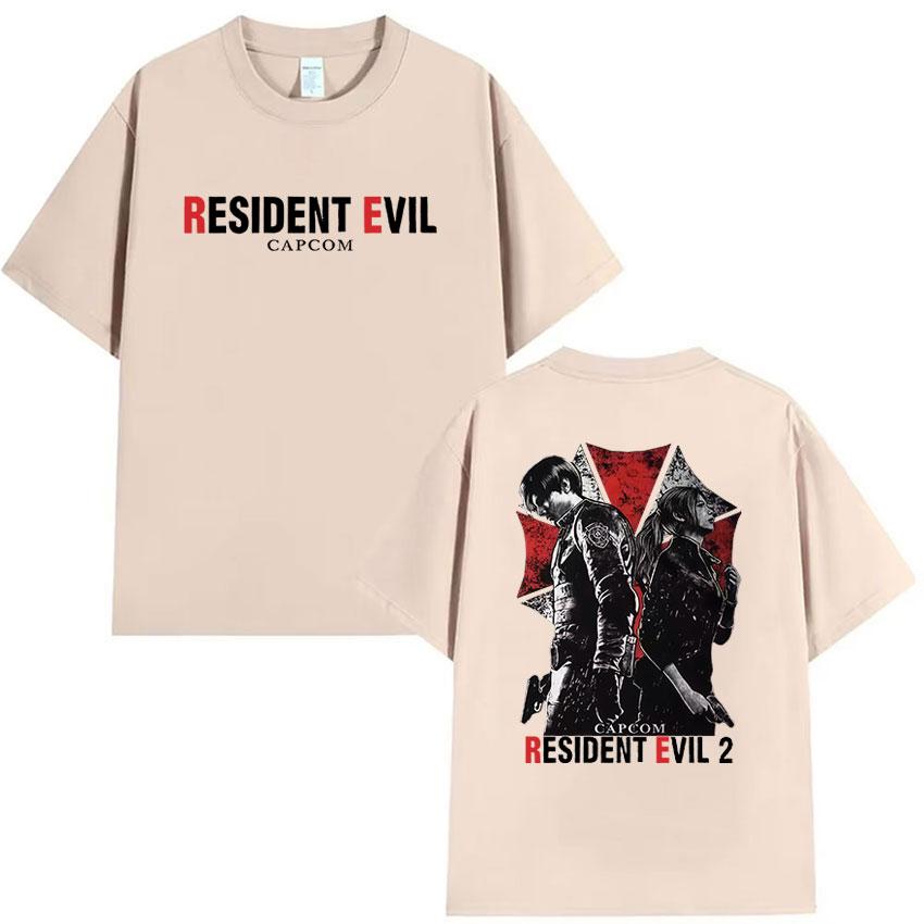 Hot Game Leon Kennedy Resident Evil Graphic T Shirt Mens Summer Gothic Short Sleeve Tshirts Man 100 Cotton Tshirt Streetwear