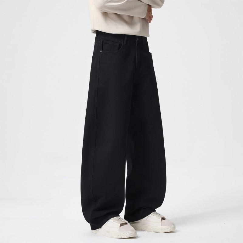 Mens Loose Wide-Leg Jeans 2026 Fall Slim Fit Casual Denim Pants