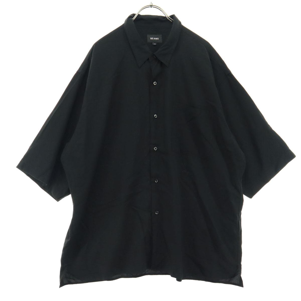 

Косметические товары BEAMS Рубашка с коротким рукавом из смесового вискозного материала S черная Мужская Б/У