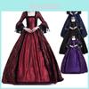 Luxuriöses Damen Mittelalter Marie Antoinette Kleid mit langen Ärmeln Viktorianischer Stil