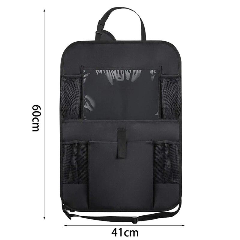 Car Back Seat Organizer Storage Bag with Foldable Table Tray Tablet Holder Tissue Box Auto Back Seat Bag Organizers Universal