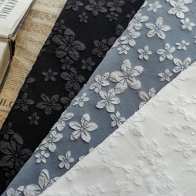 100/300x145cm Woven Dyed Polyester Jacquard Fabric Small Floral for DIY Sewing Fashion Cheongsam Women's Dress Fabric