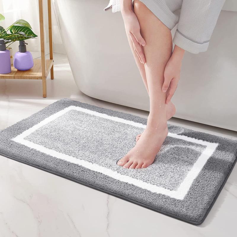 Tapete Absorvente Antiderrapante para os Pés Imitação Caxemira Tapete de Chão Tapete de Banheiro Tapete Doméstico de Porta Carpete
