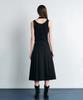 SEALOT Low-Cut Cotton Nylon Pleated Long Skirt (Black)