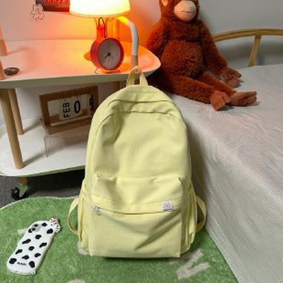 Japanese-Style Cute Solid Color Backpack for Girls and Women, Korean Version, Large Capacity for Middle and High School Students