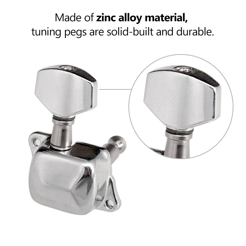 6Pcs/Set Guitar String Tuning Pegs Tuner Semi-closed Tuner Machine Heads for Electric Guitar Folk Acoustic Guitar Tuning Pegs