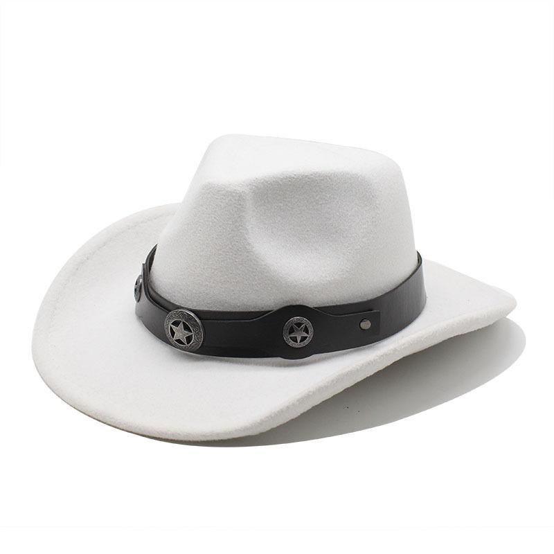 Western Cowboy Felt Hat Tibetan Top Hat Men'S And Women'S Jazz Hat, Woolen Hat