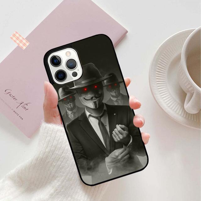 Anonymous Hacker Phone Case Back Cover for iPhone 17 Air 16 15 14 13 11 12 Pro Max Plus Shell Coque