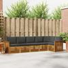 Corner Sofa Set 6 Pcs Natural and Anthracite Solid Acacia Wood