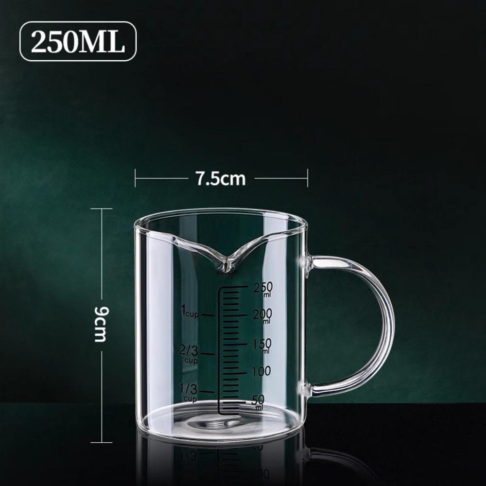 250/350/500/1000ml Glass Measuring Cup With Handle 1pc High Borosilicate Glass Milk Coffe Measuring Mug Heat-resistant Cup