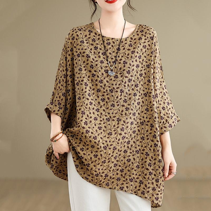 Хлопковая винтажная повседневная свободная длинная футболка большого размера с короткими рукавами, женская летняя футболка