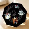 Demon Masks Portable 3 Folds Umbrella Portable Windproof Folding Rain Umbrella For Travel Outdoor Sun Protection Travel Outdoor Gift