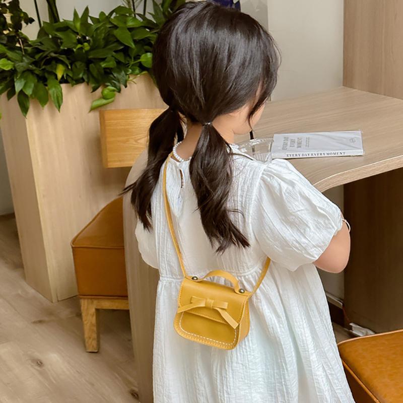 Fashion Small Purse Hand Bag For Little Girls Toddler Kids Cute Bow Messenger Bag Crossbody Bag Coin Wallet Single Shoulder Bag