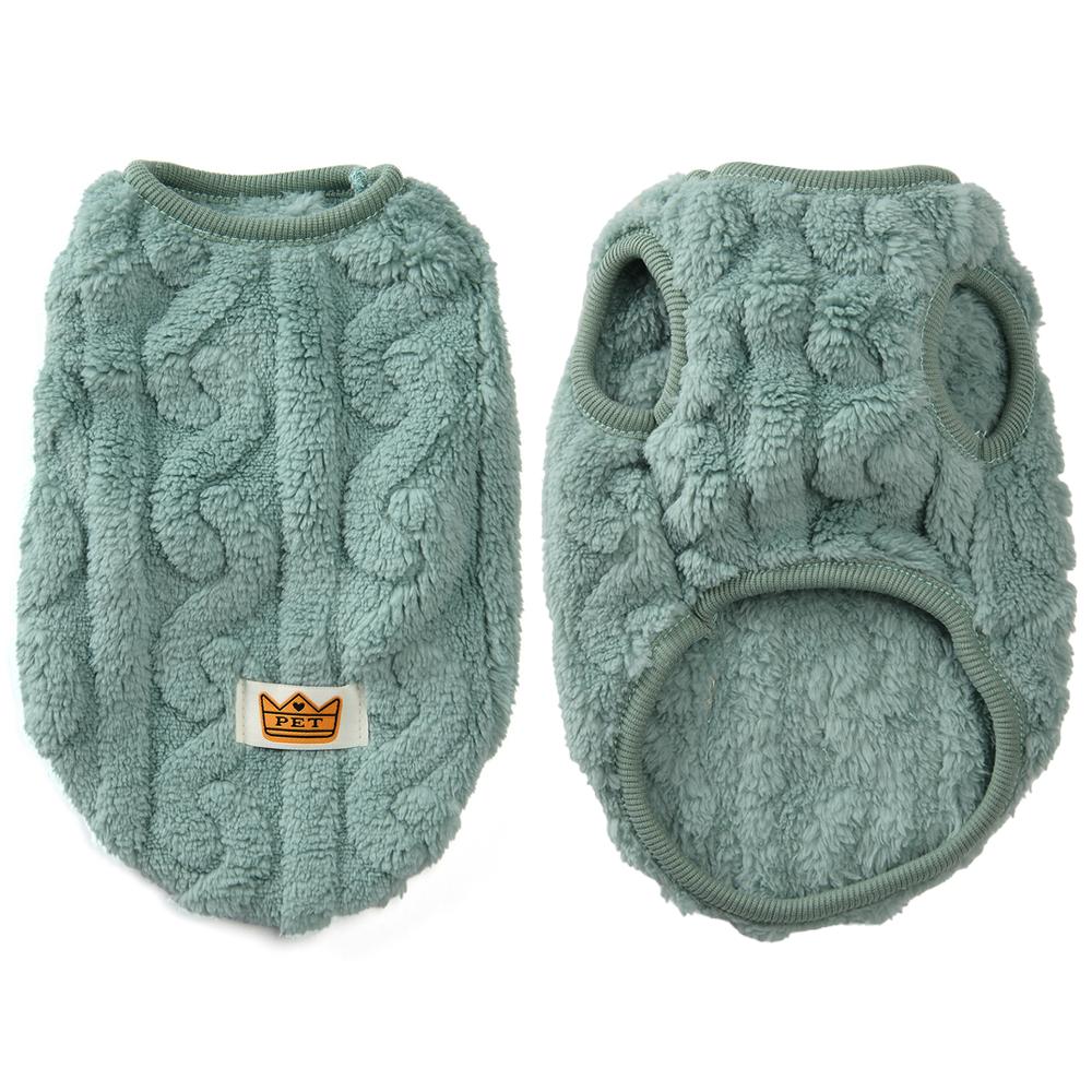 

Soft Cat Clothes For Winter Autumn Warm Fleece Pet Plush Sweater Elastic Cozy Kitten Vest Coat For Small Medium Dogs Cats Sphynx XS зелёный
