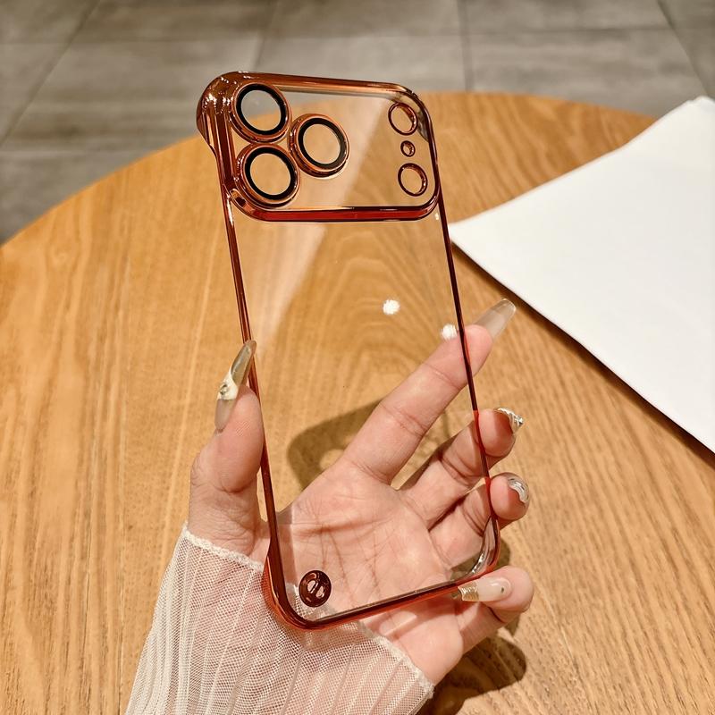 Coque Ultra Mince Transparente Semi-enveloppante Pour iPhone 17 Air 16 15 14 Plus 13 11 12 16 17 Pro Max Housse de Protection en Verre pour Appareil Photo