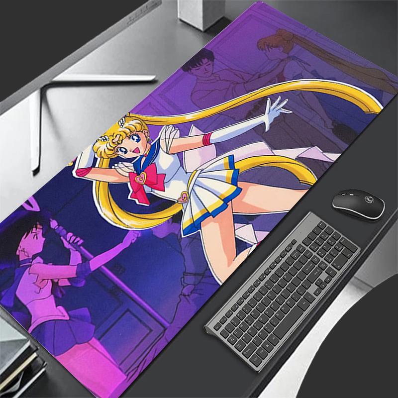 Mouse Pad Xl Lockedge Large Gaming Accessories Computer Gamer Keyboard Rug Mouse Mat Desk Ssailor Mmoon Girl Mousepad For Gift