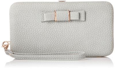 Aimon Women's Long Wallet with Zipper Closure, Multi-Function Wallet, Card Case, Gray, HUOPO-001-GL