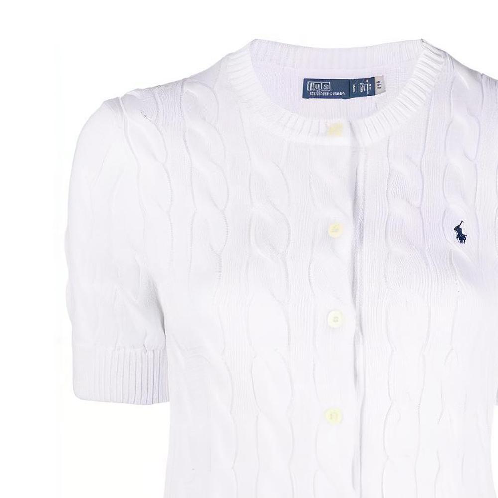 Polo Ralph Lauren Ss23 Logo Embroidered Cable Knit Long Sleeve Sweater Women sweater White 211906814-001