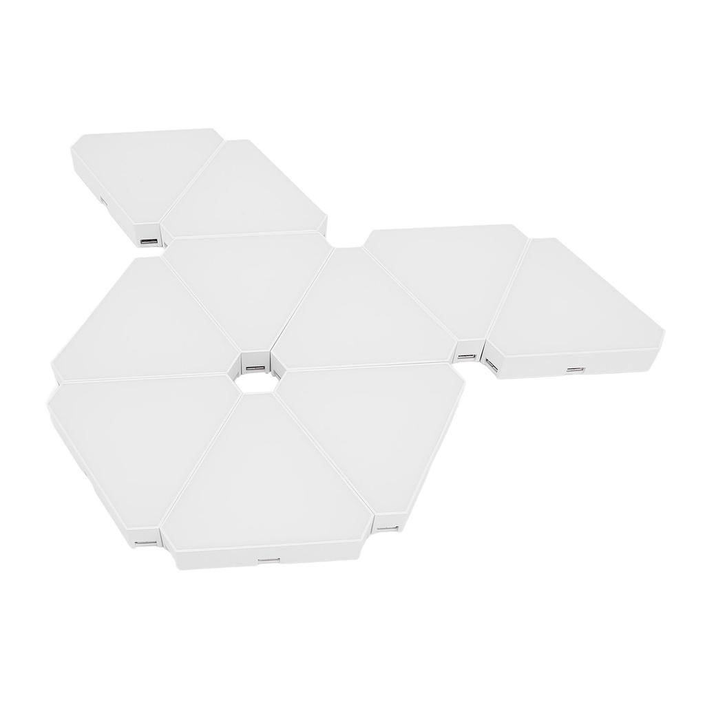 10 Sets RGB LED Light Panel Triangular Splicing Decor Lamp Music Synchronization BT APP and Remote C