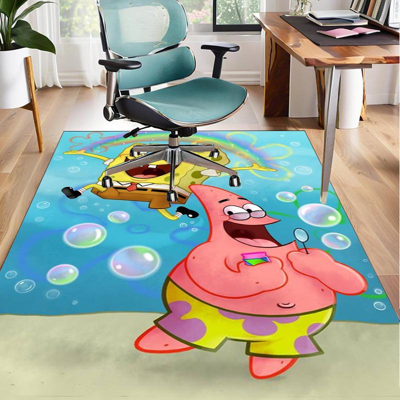 Sponge Expressions Pattern Office Rug Chair Mat, Game Carpet, Suitable for Front Door, Bedroom, Living Room, Desk, Holiday Gift