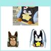 Mochila de Pelúcia de Pinguim Fofa de Desenho Animado Para Crianças Uso Escolar e de Viagem