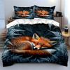 Fox Curled In Winter Snow Print Soft Comfortable Duvet Cover Bedding Set Included 1*Duvet Cover  2*Pillowcases Luxury Gift