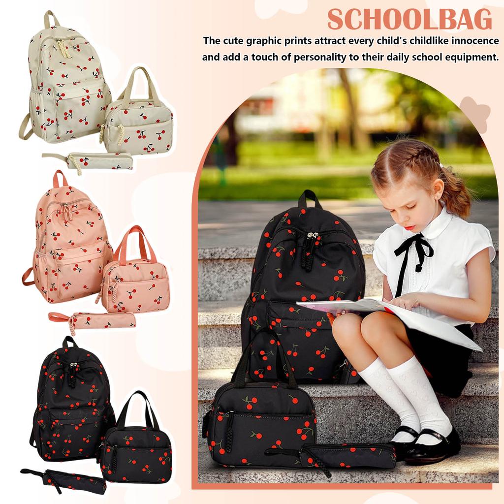 Student Backpack Travel Double Backpack Pencil Case Small Bag School Bag Three-piece Set