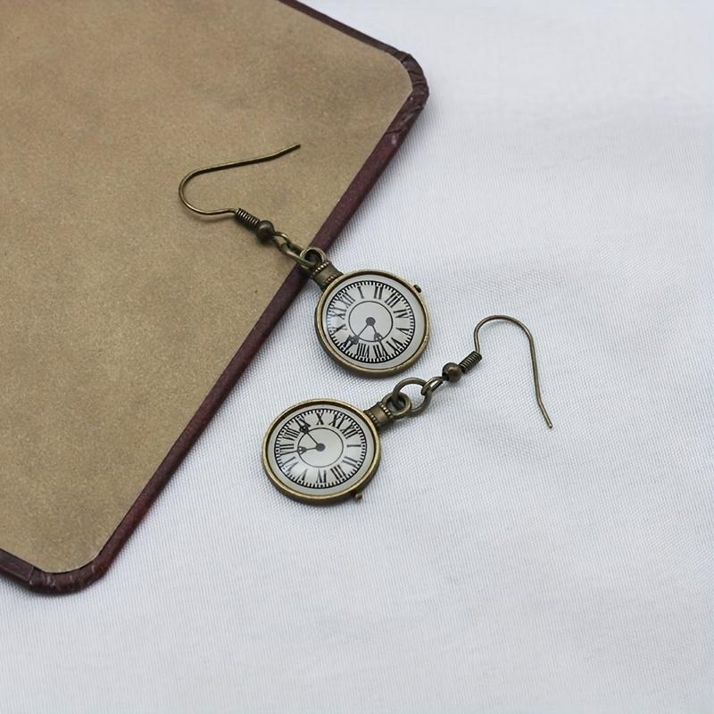 

Винтажные серьги в форме часов, серьги-крючки, висячие серьги из сплава, серьги-капли, женские аксессуары